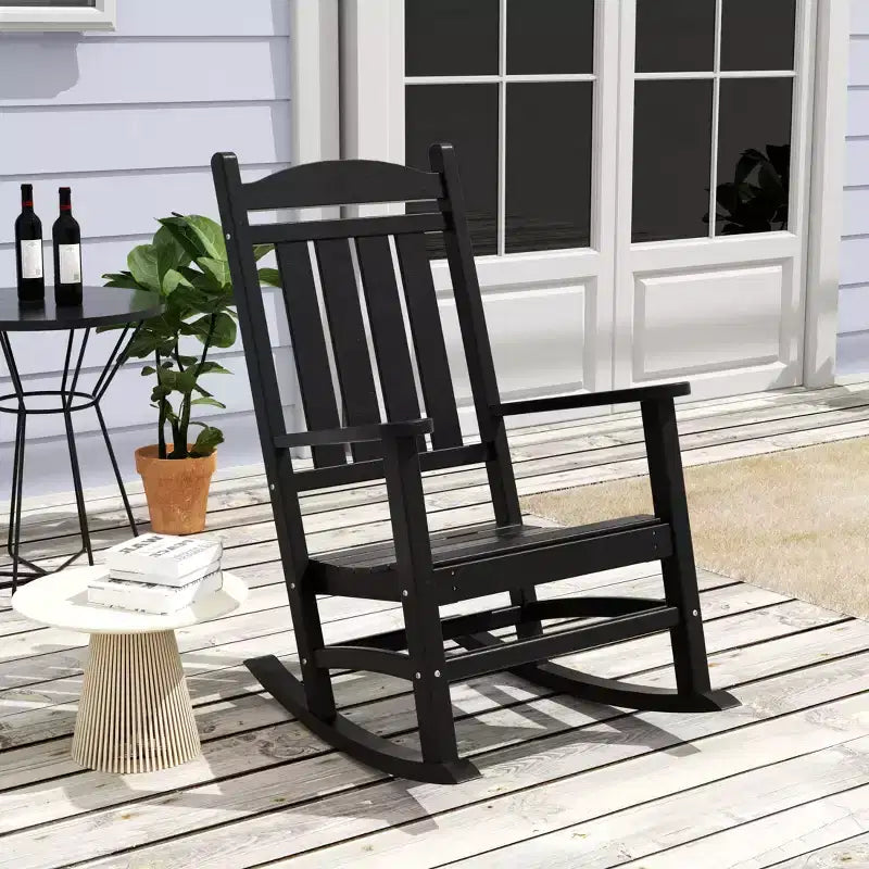 WestinTrends 3 Piece Outdoor Porch Rocking Chairs with Round Side Table Set