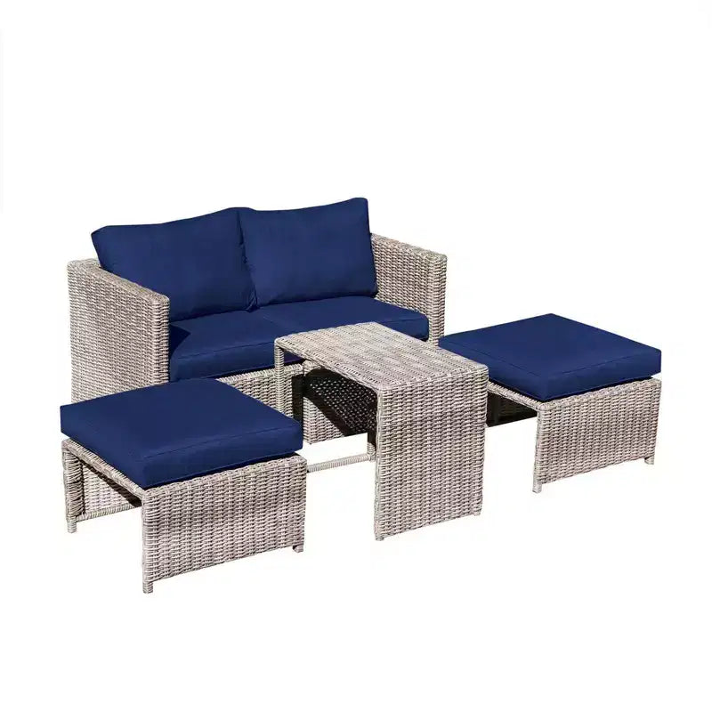 Sunsitt 5pc Steel Wicker Outdoor Patio Balcony Set