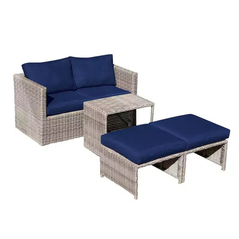 Sunsitt 5pc Steel Wicker Outdoor Patio Balcony Set