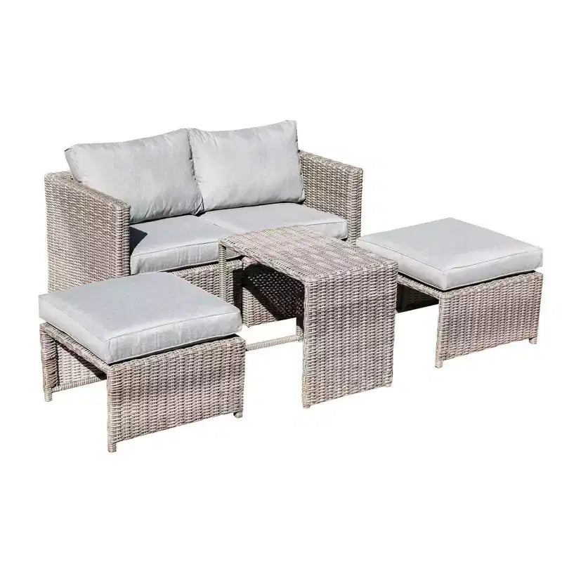 Sunsitt 5pc Steel Wicker Outdoor Patio Balcony Set