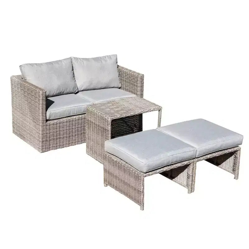 Sunsitt 5pc Steel Wicker Outdoor Patio Balcony Set