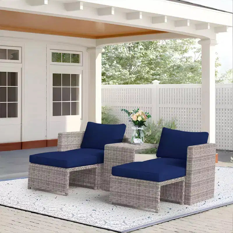 Sunsitt 5pc Steel Wicker Outdoor Patio Balcony Set