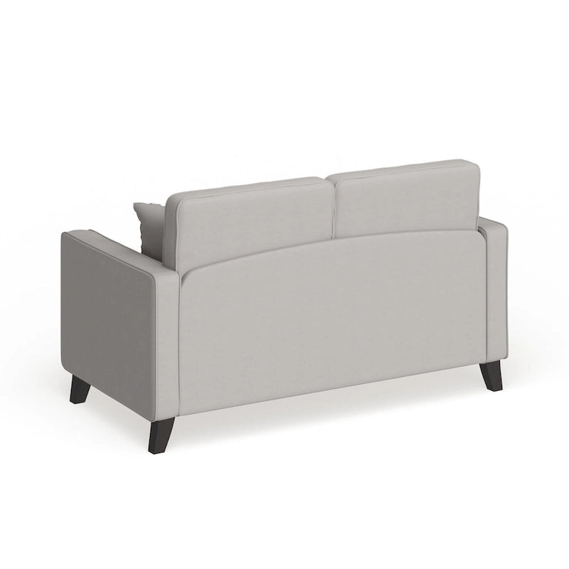 Mid-Century Stoffsofa mit Knopfheftung und 2 Kissen
