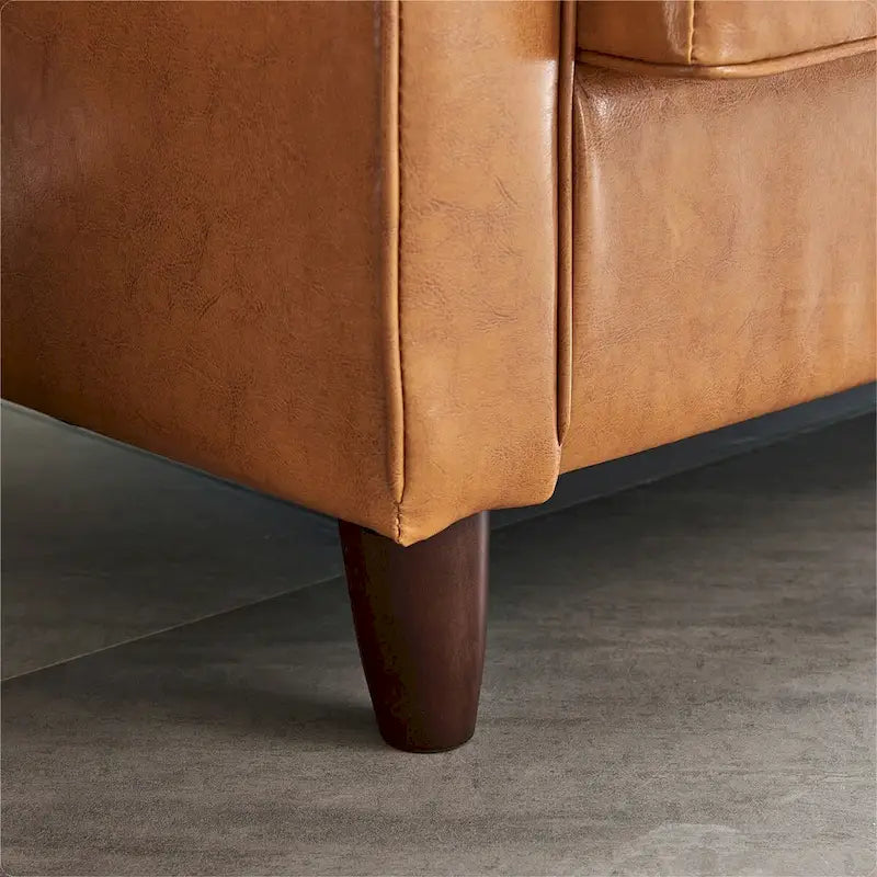 Mid-Century Modern Kunstleder Zweisitzer-Sofa mit Stauraum
