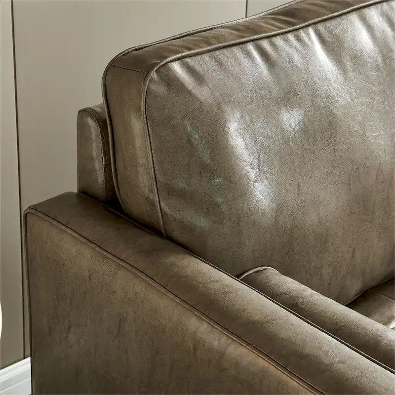 Mid-Century Modern Kunstleder Zweisitzer-Sofa mit Stauraum