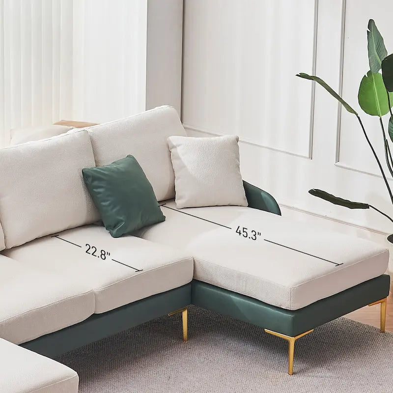U-förmiges 4-Sitzer Ecksofa mit doppelter Recamiere
