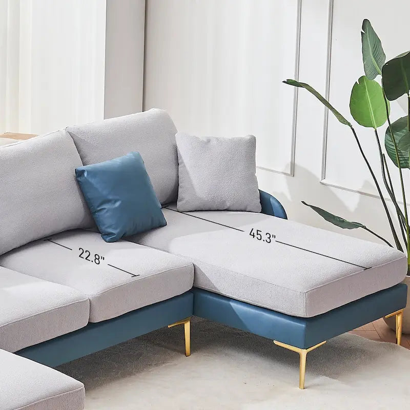 U-förmiges 4-Sitzer Ecksofa mit doppelter Recamiere