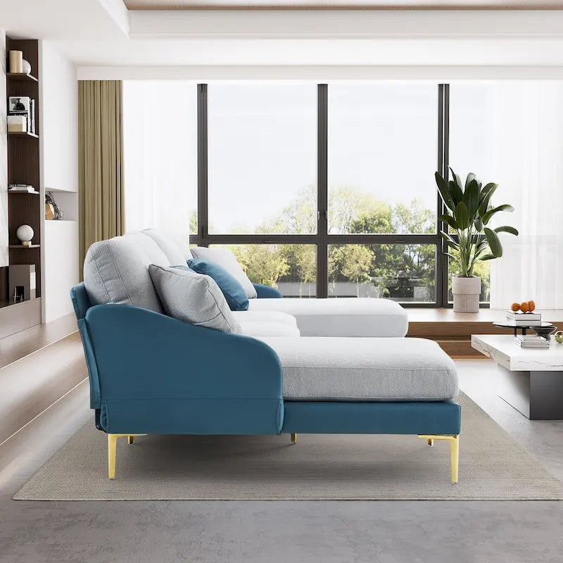 U-förmiges 4-Sitzer Ecksofa mit doppelter Recamiere