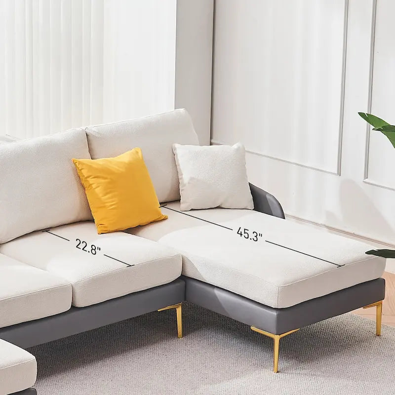U-förmiges 4-Sitzer Ecksofa mit doppelter Recamiere