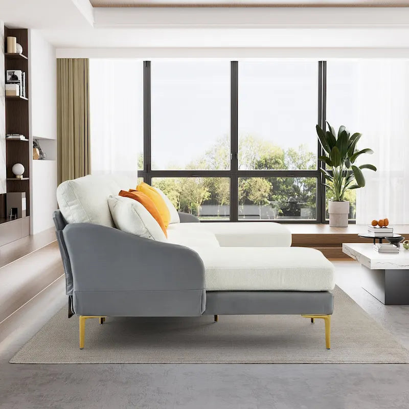 U-förmiges 4-Sitzer Ecksofa mit doppelter Recamiere