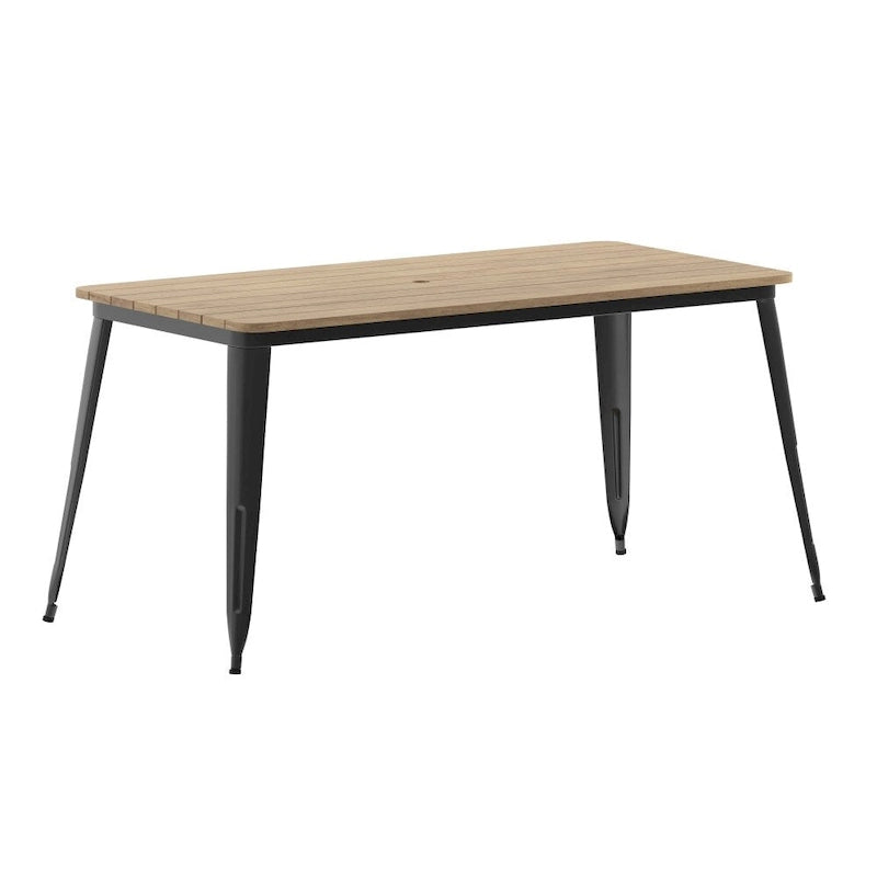 30x60 Kommerzieller Polyharz-Restauranttisch mit Schirmloch – 30B x 60T x 30H