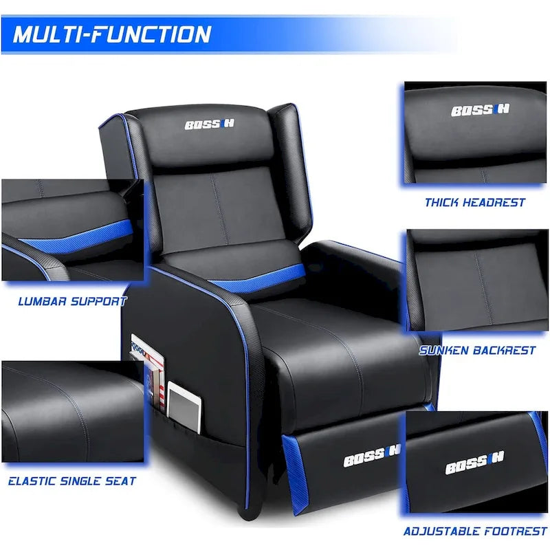 Ergonomisches Gaming-Einzelsofa aus PU-Leder für das Wohnzimmer