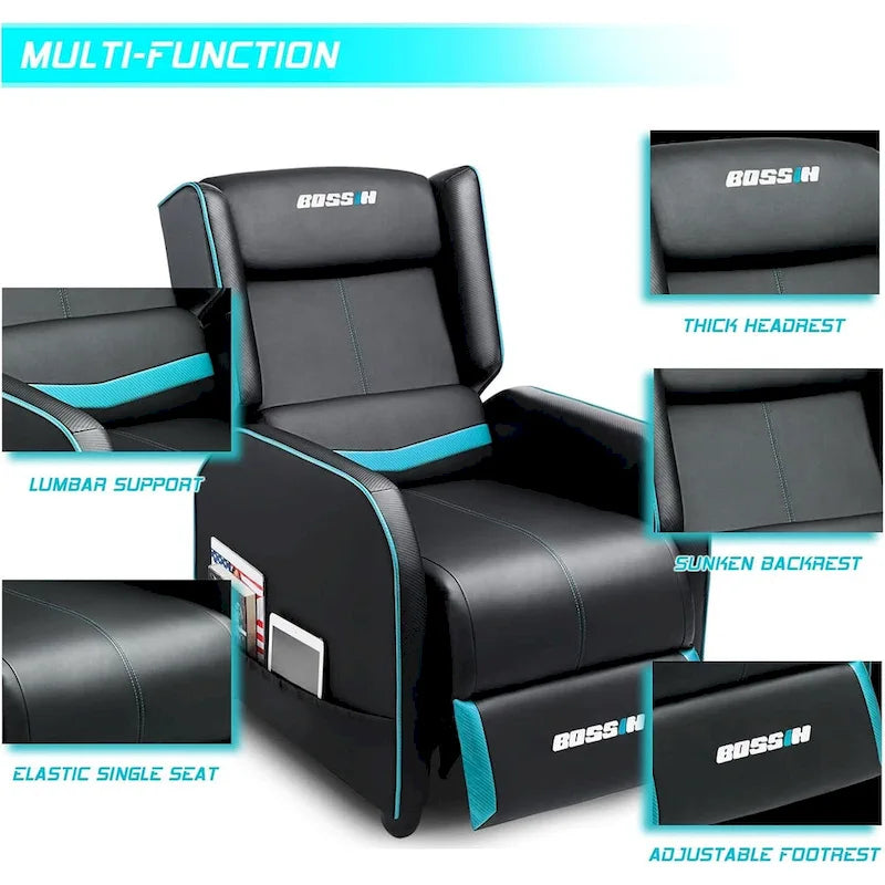 Ergonomisches Gaming-Einzelsofa aus PU-Leder für das Wohnzimmer