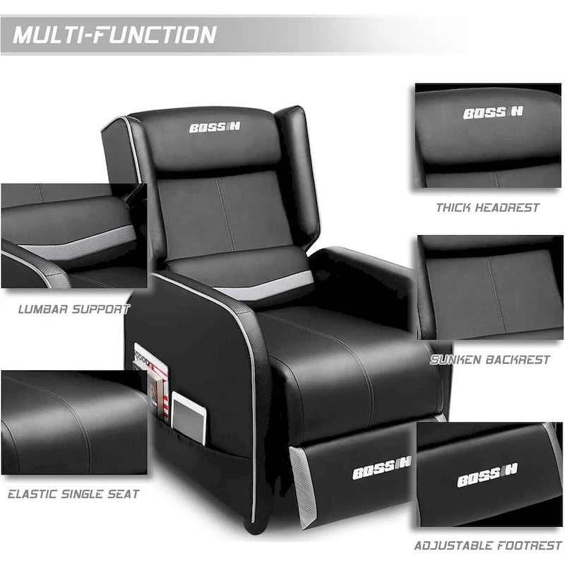 Ergonomisches Gaming-Einzelsofa aus PU-Leder für das Wohnzimmer