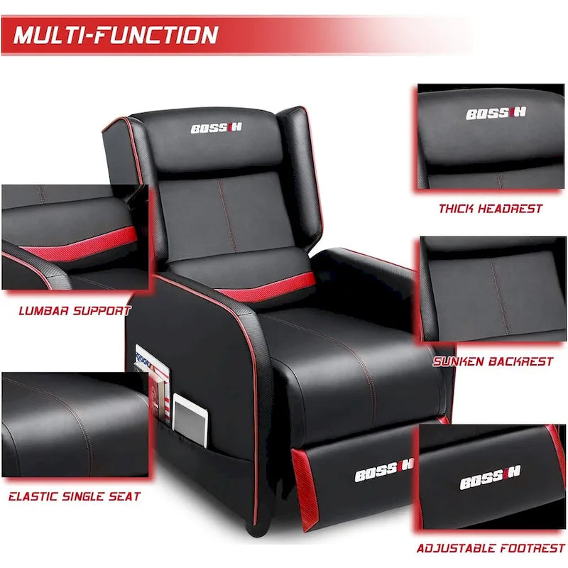Ergonomisches Gaming-Einzelsofa aus PU-Leder für das Wohnzimmer