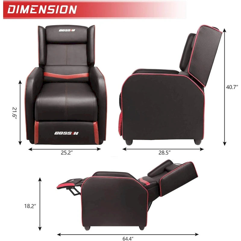 Ergonomisches Gaming-Einzelsofa aus PU-Leder für das Wohnzimmer