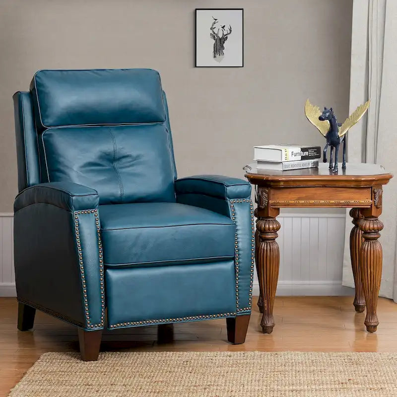 Mid-Century Modern Pushback-Liegesessel mit Nagelbesatz