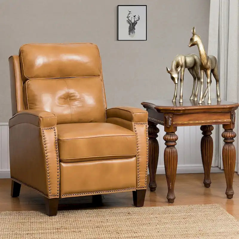 Mid-Century Modern Pushback-Liegesessel mit Nagelbesatz