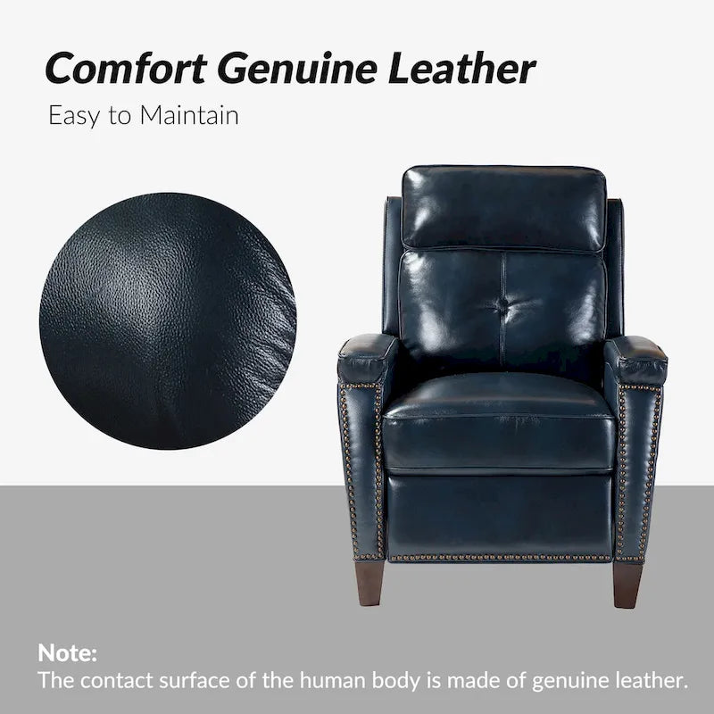 Mid-Century Modern Pushback-Liegesessel mit Nagelbesatz