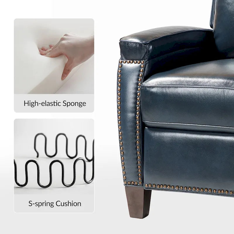 Mid-Century Modern Pushback-Liegesessel mit Nagelbesatz