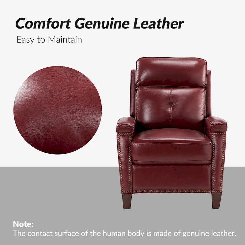 Mid-Century Modern Pushback-Liegesessel mit Nagelbesatz