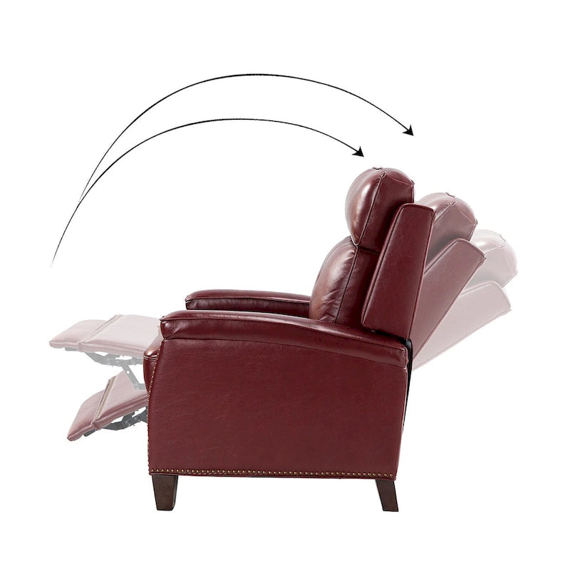 Mid-Century Modern Pushback-Liegesessel mit Nagelbesatz
