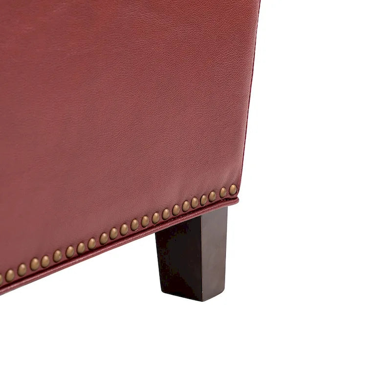 Mid-Century Modern Pushback-Liegesessel mit Nagelbesatz
