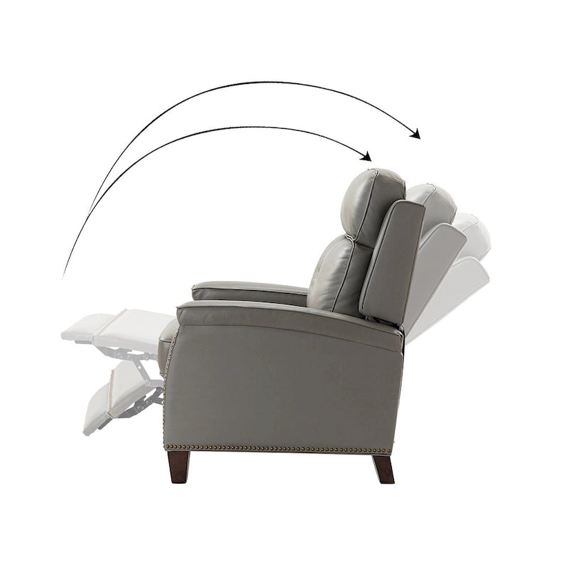 Mid-Century Modern Pushback-Liegesessel mit Nagelbesatz