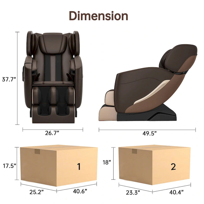 Ganzkörpermassage-Sessel mit Schwerelosigkeitsfunktion, Bluetooth-Lautsprecher und Fußroller