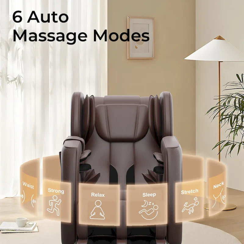 Ganzkörpermassage-Sessel mit Schwerelosigkeitsfunktion, Bluetooth-Lautsprecher und Fußroller