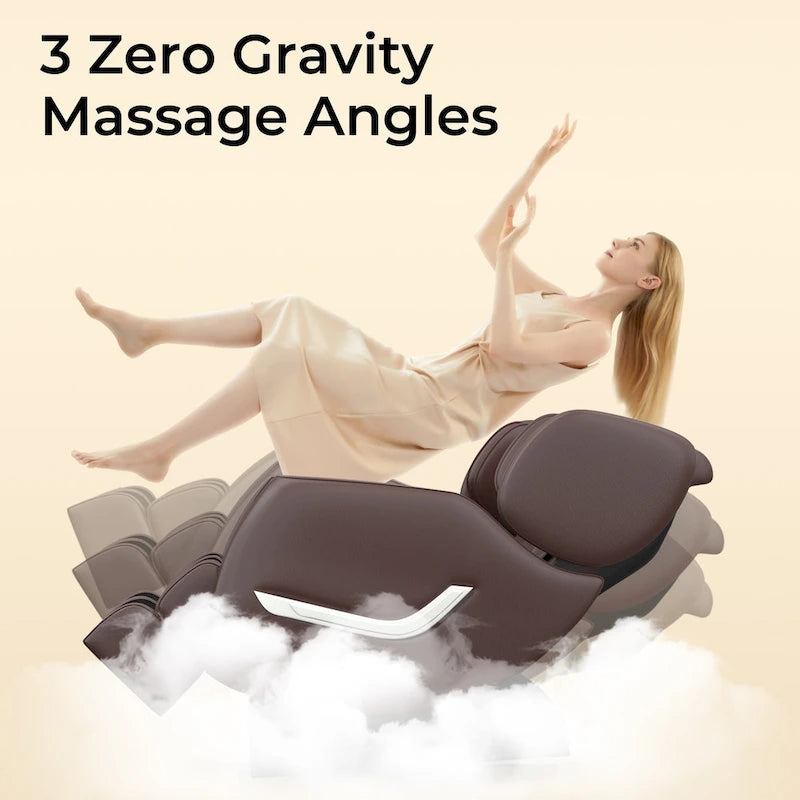 Ganzkörpermassage-Sessel mit Schwerelosigkeitsfunktion, Bluetooth-Lautsprecher und Fußroller