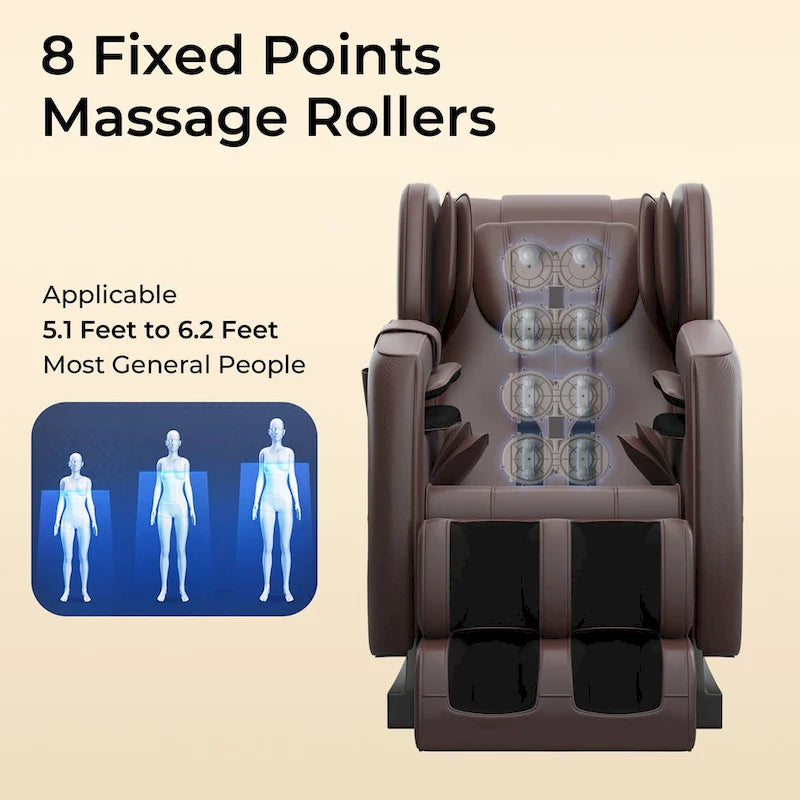 Ganzkörpermassage-Sessel mit Schwerelosigkeitsfunktion, Bluetooth-Lautsprecher und Fußroller