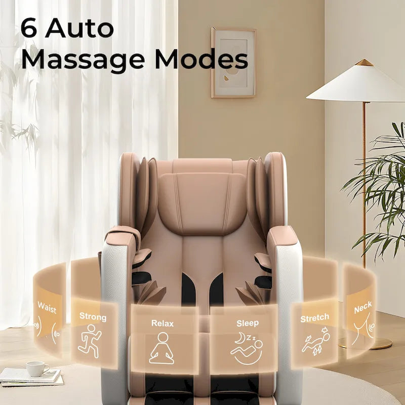 Ganzkörpermassage-Sessel mit Schwerelosigkeitsfunktion, Bluetooth-Lautsprecher und Fußroller