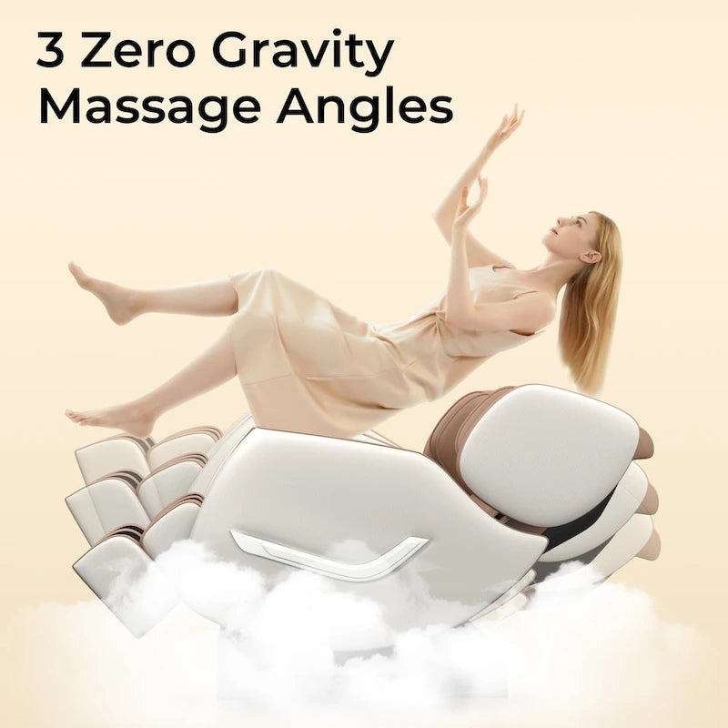 Ganzkörpermassage-Sessel mit Schwerelosigkeitsfunktion, Bluetooth-Lautsprecher und Fußroller