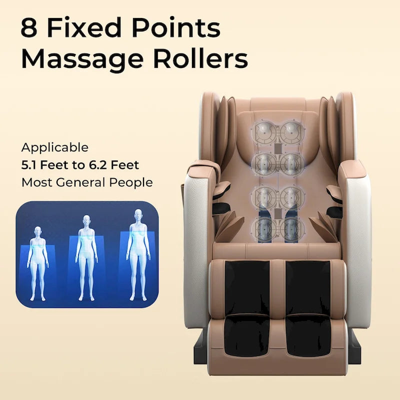 Ganzkörpermassage-Sessel mit Schwerelosigkeitsfunktion, Bluetooth-Lautsprecher und Fußroller