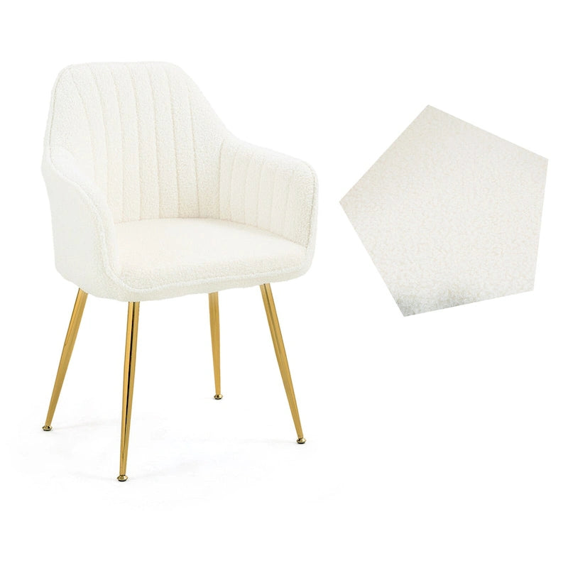 Samtbezogener Esszimmer-Sessel mit goldenen Beinen (6er-Set)