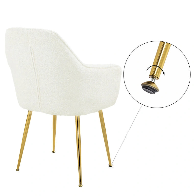 Samtbezogener Esszimmer-Sessel mit goldenen Beinen (6er-Set)