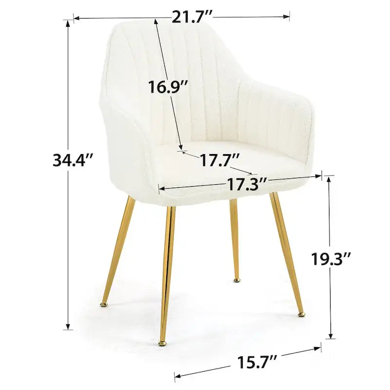 Samtbezogener Esszimmer-Sessel mit goldenen Beinen (6er-Set)
