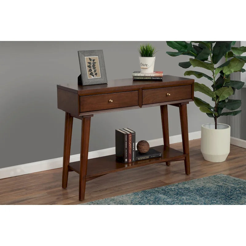 Mid Century Modern Konsolentisch mit 2 Schubladen