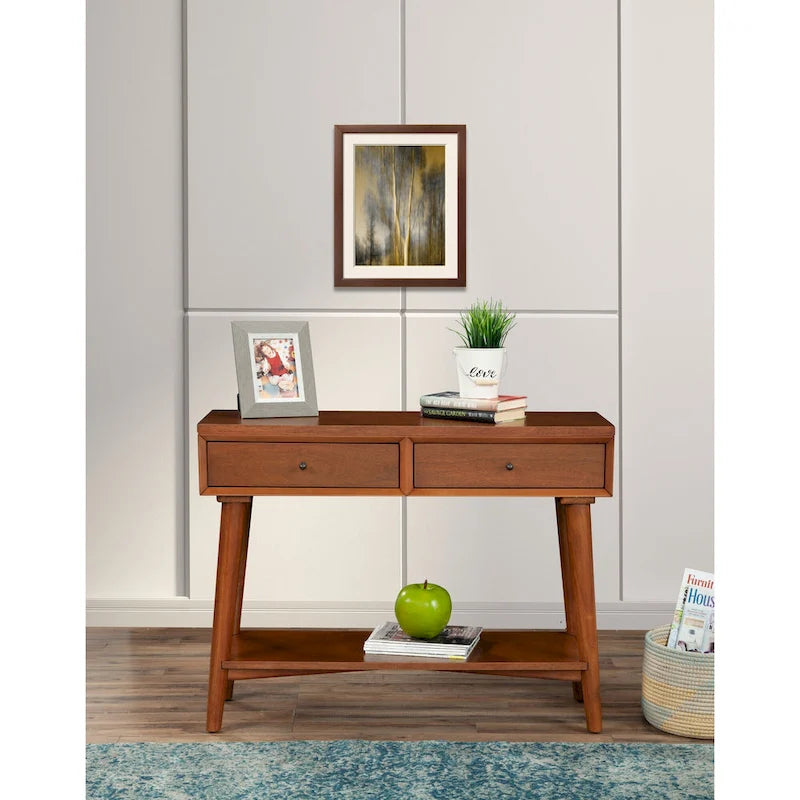 Mid Century Modern Konsolentisch mit 2 Schubladen