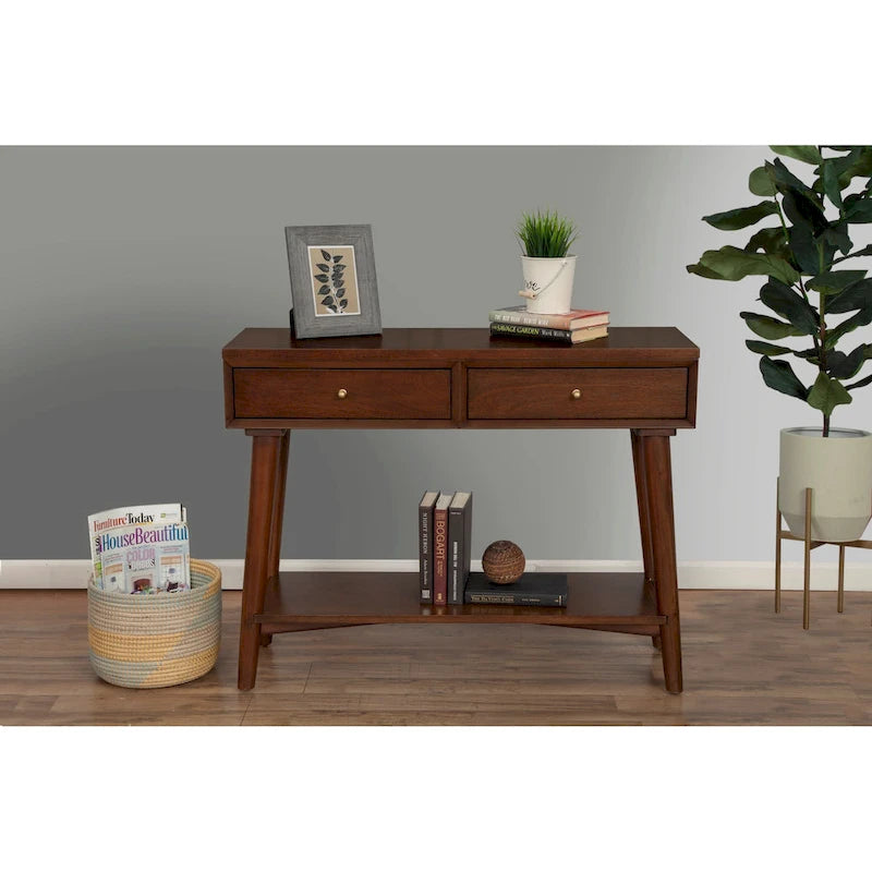 Mid Century Modern Konsolentisch mit 2 Schubladen