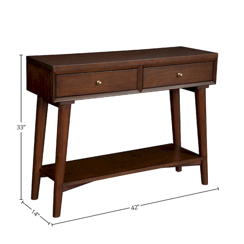 Mid Century Modern Konsolentisch mit 2 Schubladen