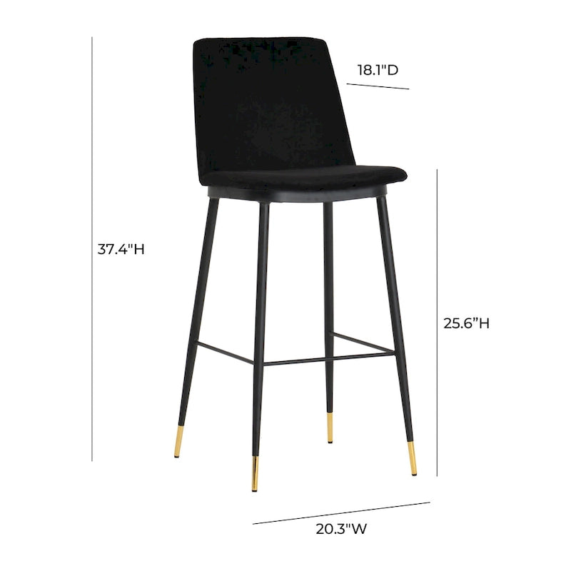 Samthocker mit schwarzem Eisenrahmen im Mid-Century-Stil (2er-Set)