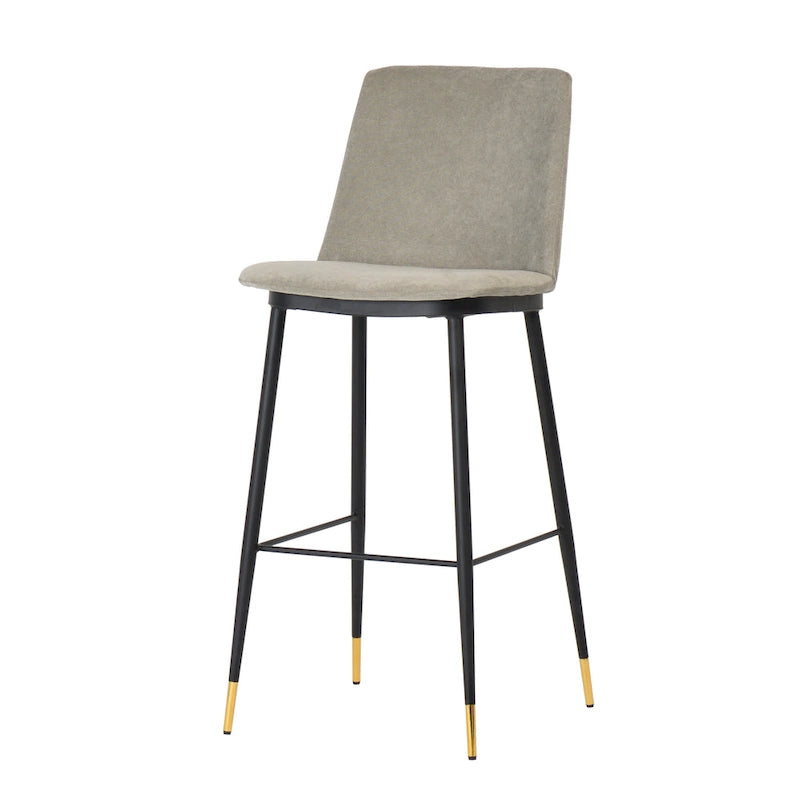 Samthocker mit schwarzem Eisenrahmen im Mid-Century-Stil (2er-Set)