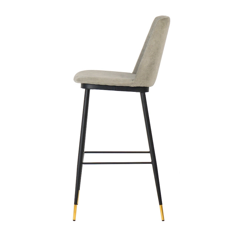 Samthocker mit schwarzem Eisenrahmen im Mid-Century-Stil (2er-Set)