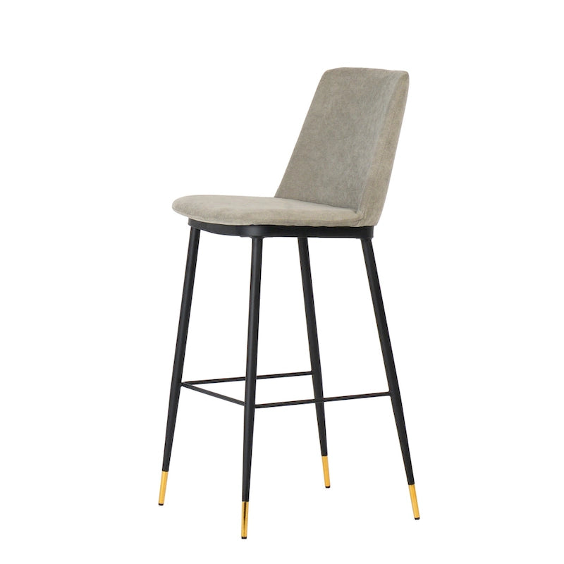 Samthocker mit schwarzem Eisenrahmen im Mid-Century-Stil (2er-Set)