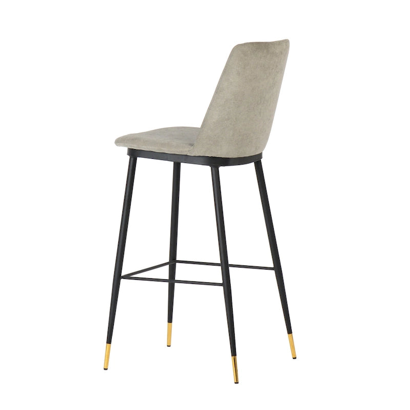 Samthocker mit schwarzem Eisenrahmen im Mid-Century-Stil (2er-Set)