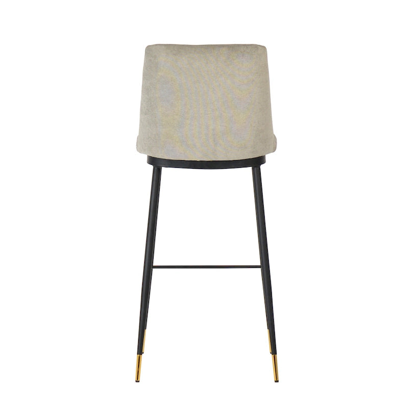 Samthocker mit schwarzem Eisenrahmen im Mid-Century-Stil (2er-Set)
