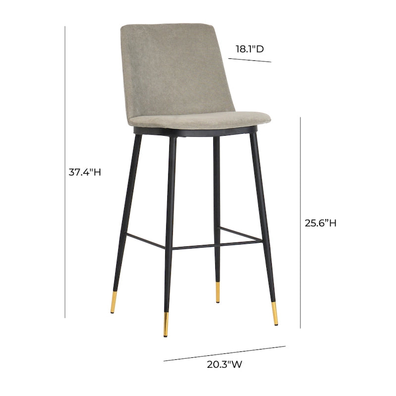 Samthocker mit schwarzem Eisenrahmen im Mid-Century-Stil (2er-Set)