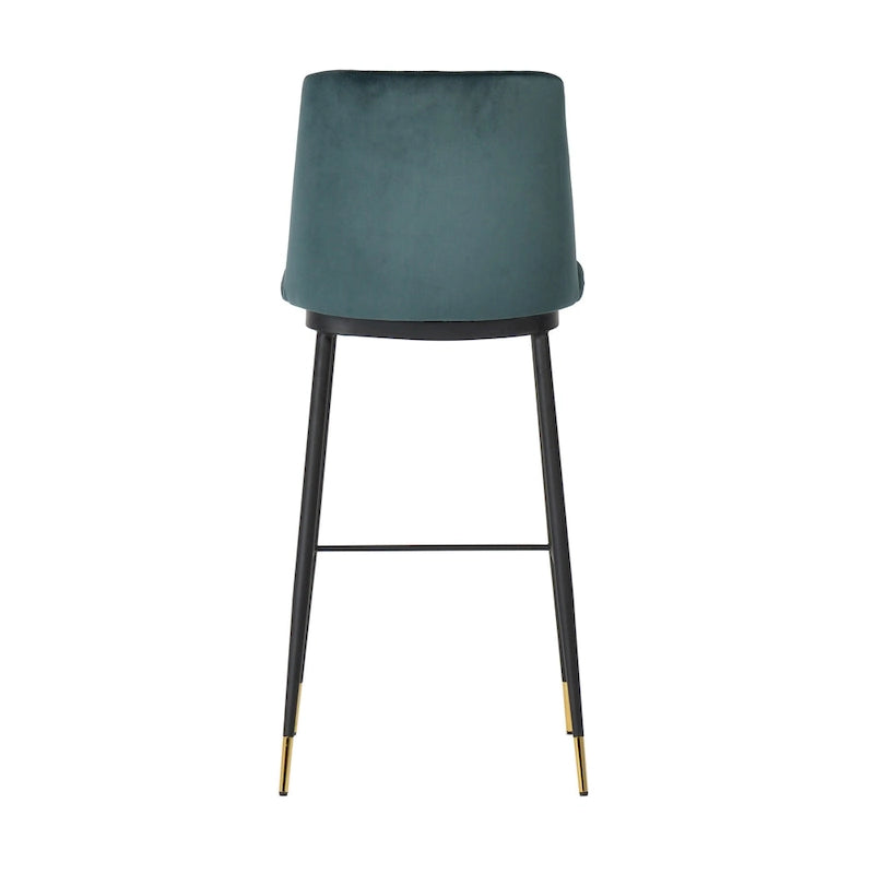 Samthocker mit schwarzem Eisenrahmen im Mid-Century-Stil (2er-Set)